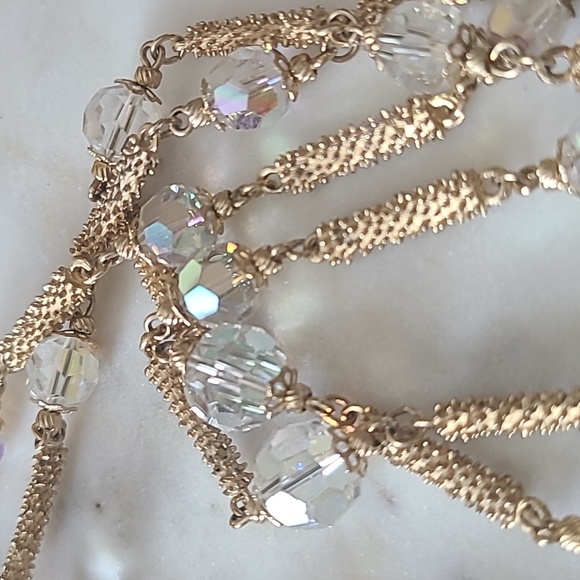 Vintage Vendome Aurora Borealis Brutalist Necklace - Picture 6 of 8